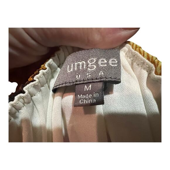 Umgee Dress Medium Boho Sundress Maxi Flowy Peasant Tiered Hippie Festival USA - Picture 4 of 7